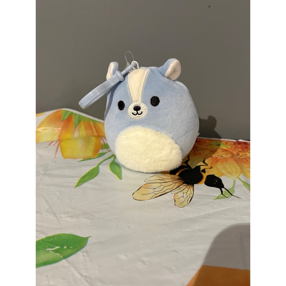 Squishmallows Blue Skunk 3.5 Inch Plush Backpack Clip On Kellytoy